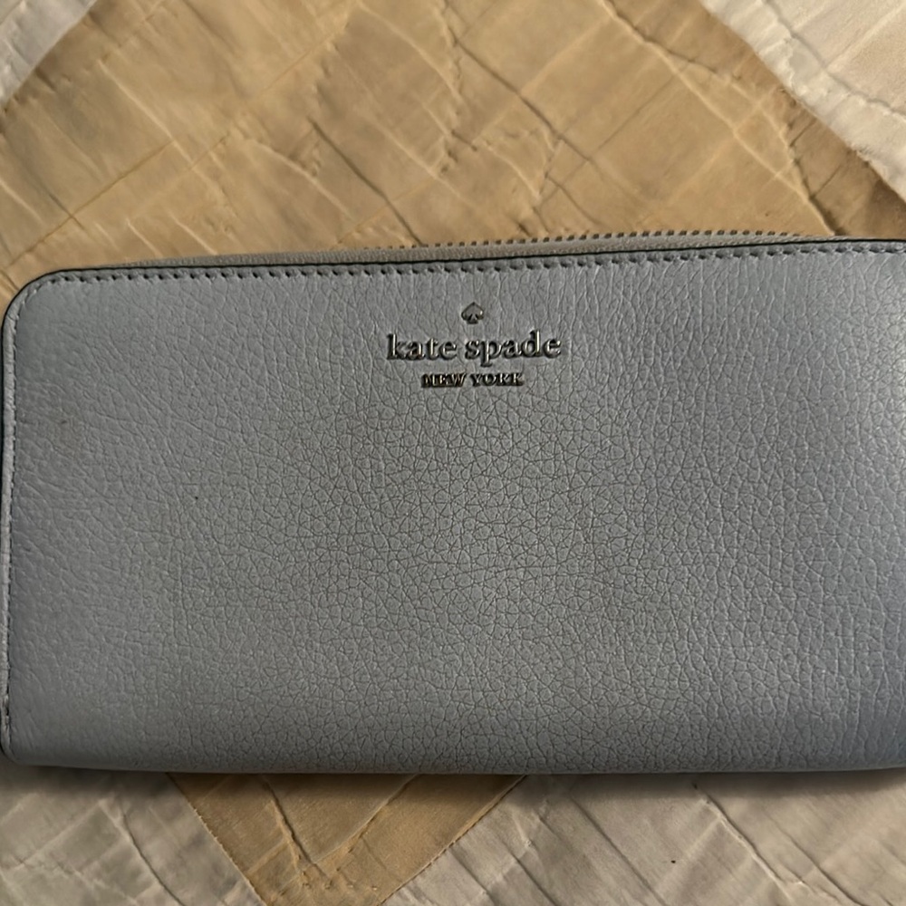 Kate Spade Light Gray Leather Clutch